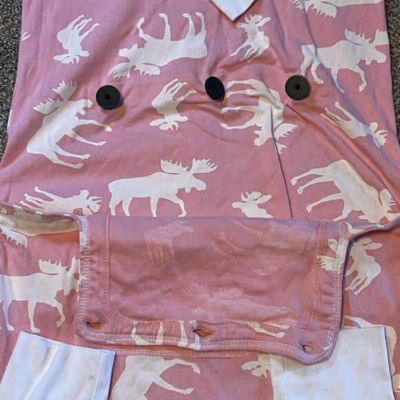 Lazy One Classic Moose Adult Pink One Piece Flapjack. Women's Size Medium - Picture 5 of 8